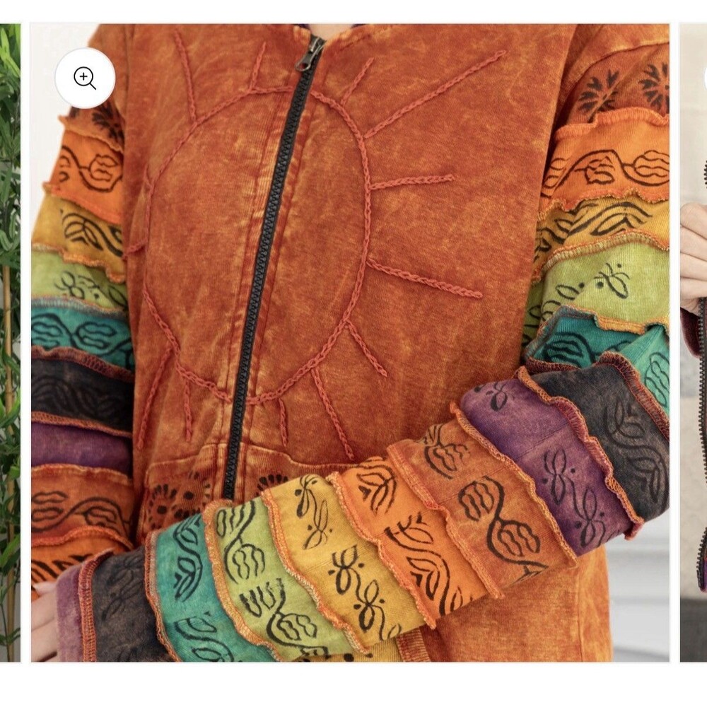 The Greater Good Sunshine Daydream Rainbow Full Zip Hoodie Women’s L - Picture 6 of 15